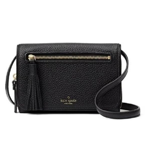 Kate Spade New York Chester Street Avie Black Leather Crossbody - Picture 1 of 16